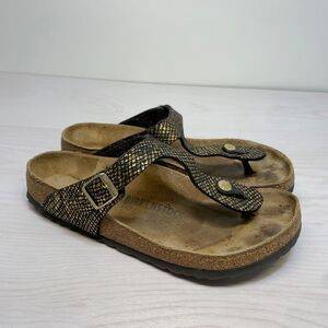 Birkenstock Arizona Gizeh Shiny Snake Animal Print Python Sandals Slides 40/9